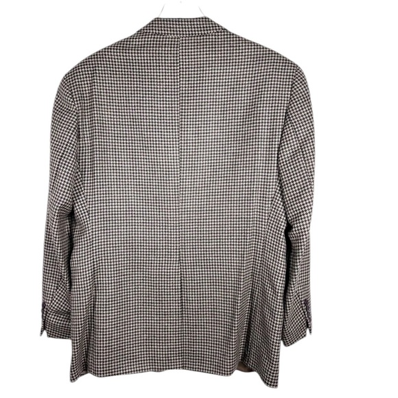 CHAPS Ralph Lauren Black & Tan Houndstooth Pure New Wool Men’s Blazer 42S - Picture 7 of 9